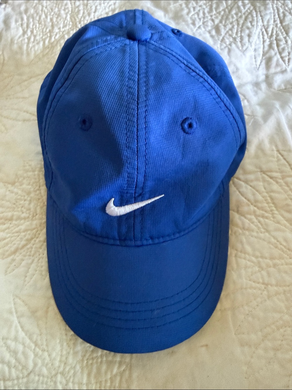 Nike Blue Cap with White Swoosh Embroidery